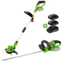 Coupe Bordure + Taille Haies Sans Fil + 2 Batteries 2ah + Chargeur +20 Lames 20v -Ryobi Jardin Boutique 4ba962fb160fb839
