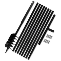 VIDAXL Tarière De Sol Avec Manche 120 Mm Et Tube D'extension 9 M Acier