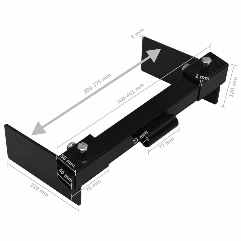 VIDAXL Adaptateur De Chasse-neige Pour Tondeuse à Gazon Noir 7 VIDAXL Adaptateur De Chasse-neige Pour Tondeuse à Gazon Noir – Image 7