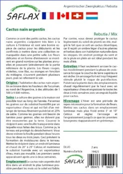 Kit De Culture - Cactus Nain Argentin - 40 Graines - Rebutia / Mix -Ryobi Jardin Boutique 6406411347abb3.06145492