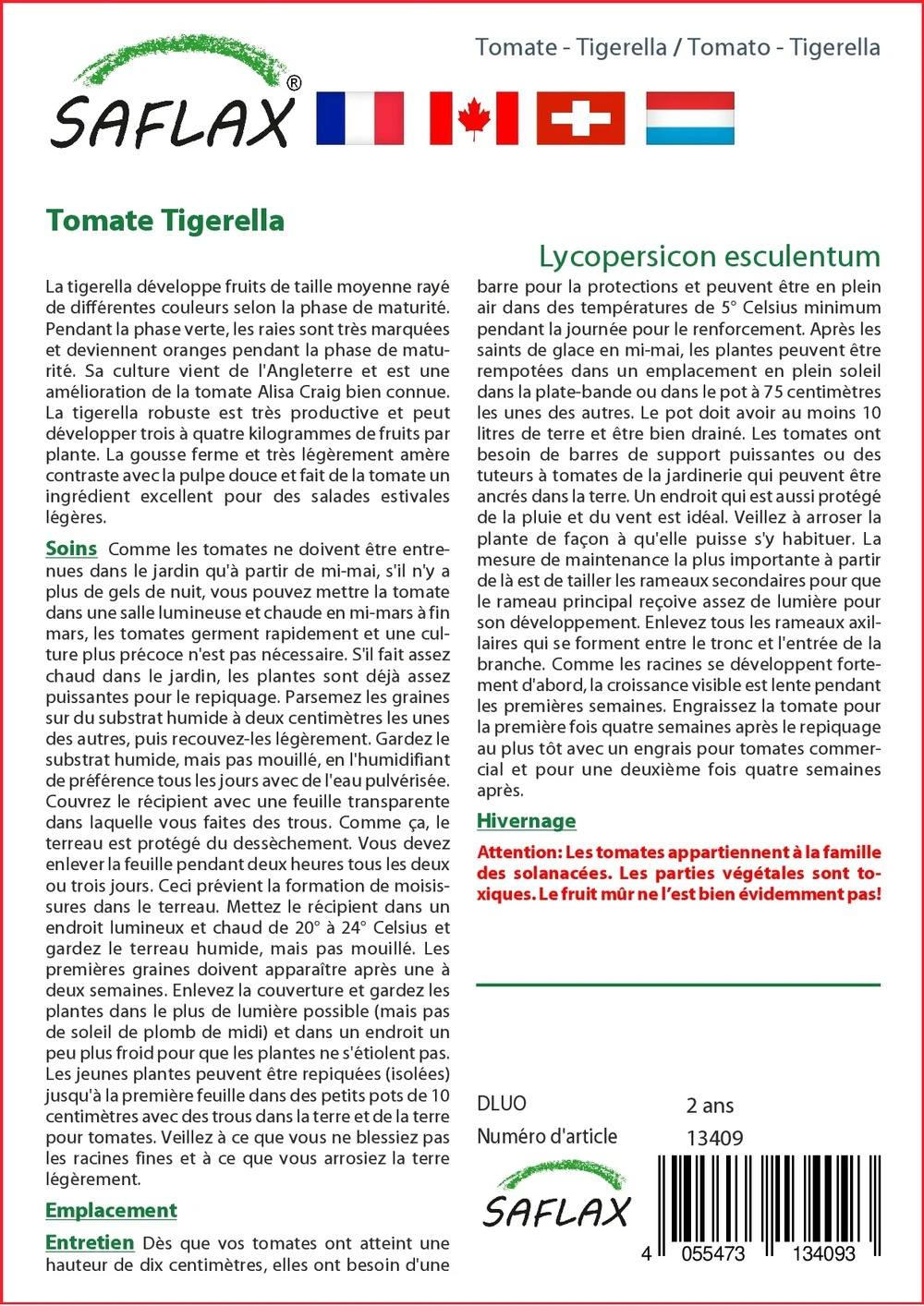 Kit De Culture - Tomate Tigerella - 10 Graines - Lycopersicon Esculentum 3 Kit De Culture - Tomate Tigerella - 10 Graines - Lycopersicon Esculentum – Image 3
