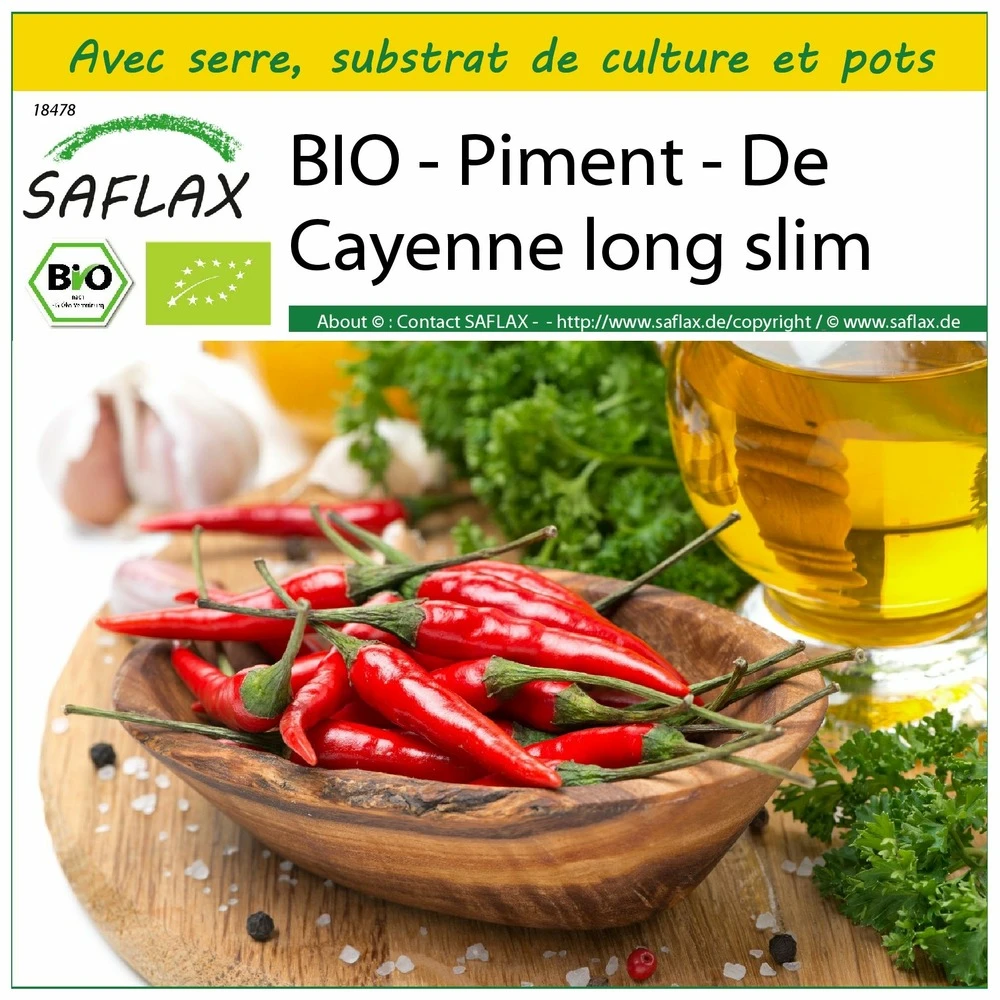 Kit De Culture - Bio - Piment - De Cayenne Long Slim - 10 Graines - Capsicum Annuum 1 Kit De Culture - Bio - Piment - De Cayenne Long Slim - 10 Graines - Capsicum Annuum