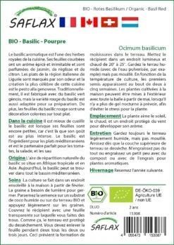 Kit De Culture - Bio - Basilic - Pourpre - 400 Graines - Ocimum Basilicum -Ryobi Jardin Boutique 640641778d8a61.41878619