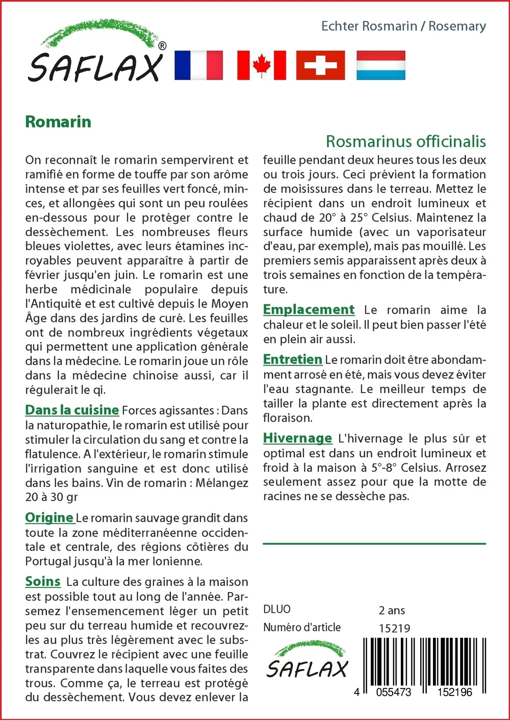 Kit De Culture - Romarin - 100 Graines - Rosmarinus Officinalis 3 Kit De Culture - Romarin - 100 Graines - Rosmarinus Officinalis – Image 3