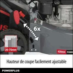 Powerplus Tondeuse A Gazon Thermique Autotractée 42 Cm De Coupe 145 Cc, Poweg63773x -Ryobi Jardin Boutique 64261501e0c6c4.79718702