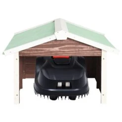 VIDAXL Garage De Tondeuse à Gazon 72x87x50 Cm Moka Et Blanc Sapin -Ryobi Jardin Boutique 6480d349783b05.83680222